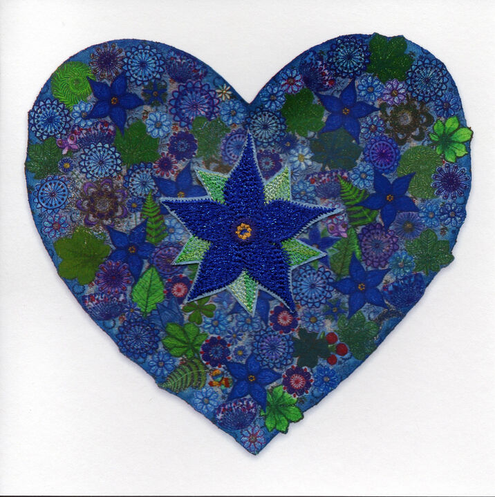 Blue Flower Heart